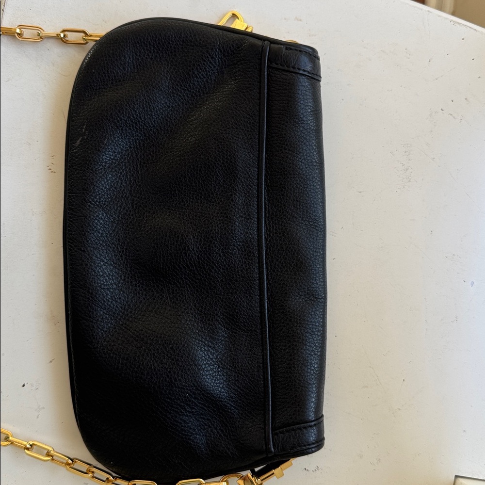 Tory Burch Black Leather Crossbody with Gold Chain - Picture 6 of 6